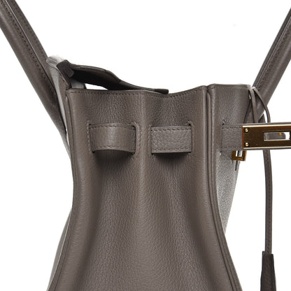 Hermes Taurillon Clemence Birkin 30 Etain 25 of 34