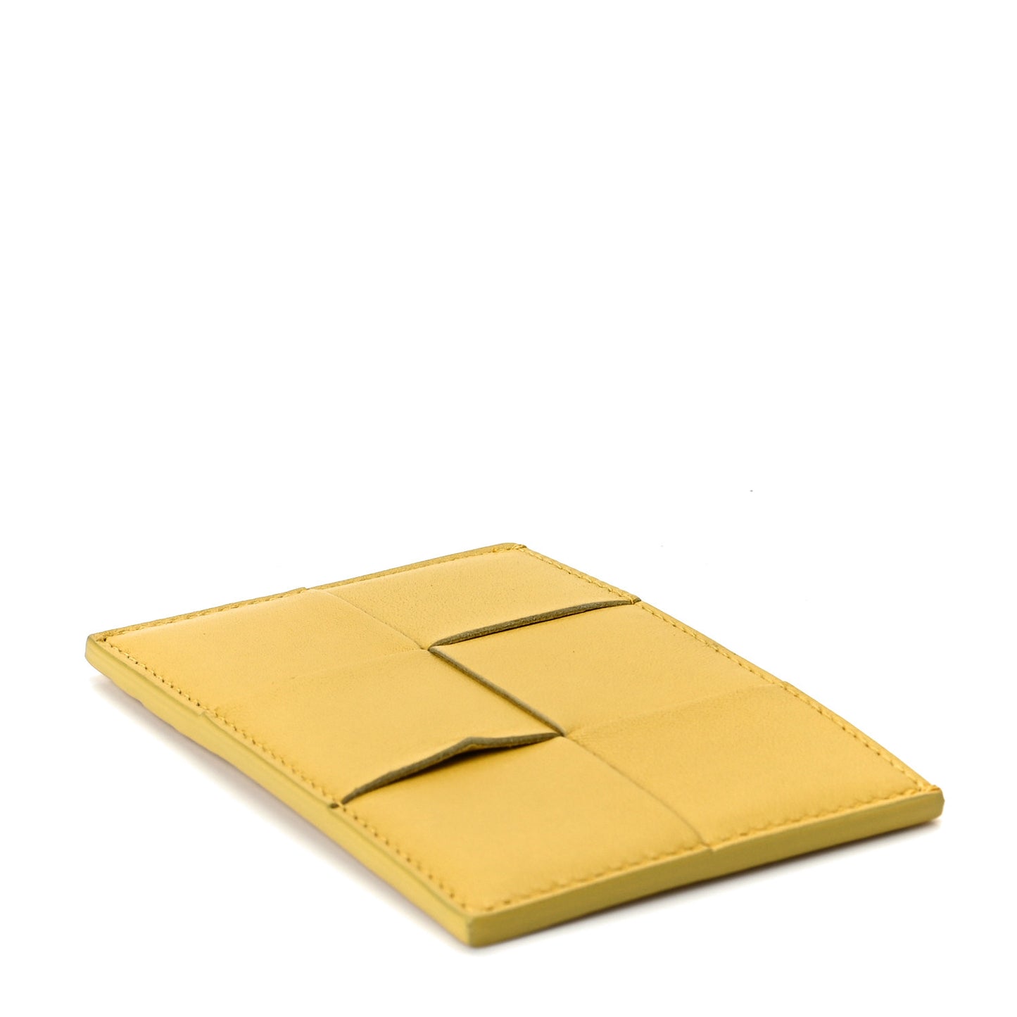 Nappa Maxi Intrecciato Credit Card Case Buttercup