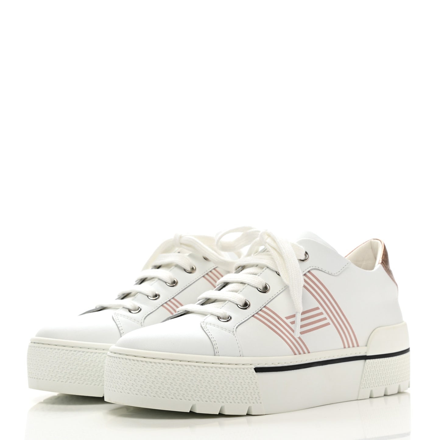 Calfskin Nappa Dare Sneakers 37 White Rose Dore