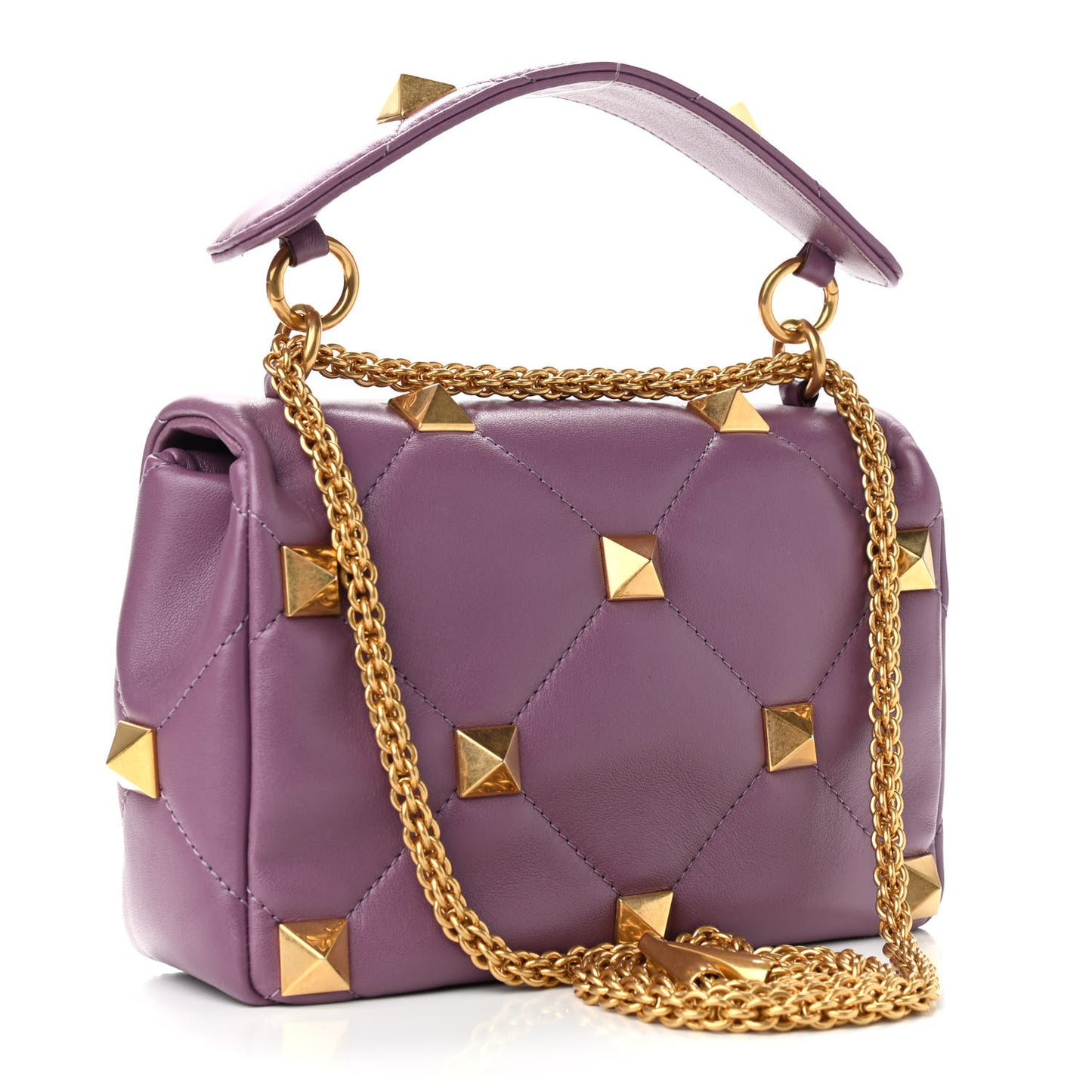Nappa Medium Roman Stud Shoulder Bag Malva
