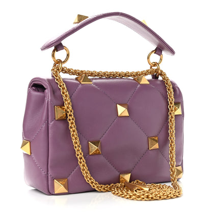 Valentino Garavani Nappa Medium Roman Stud Shoulder Bag Malva 3 of 9