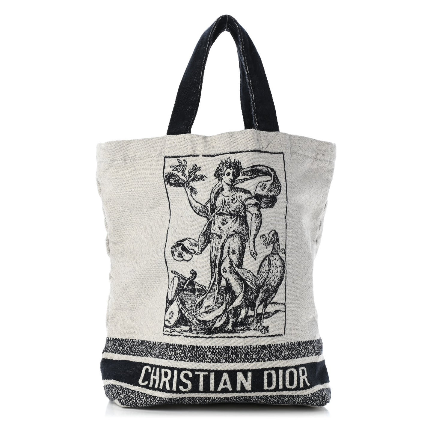 Canvas Print Cruise Tote Ivory Black