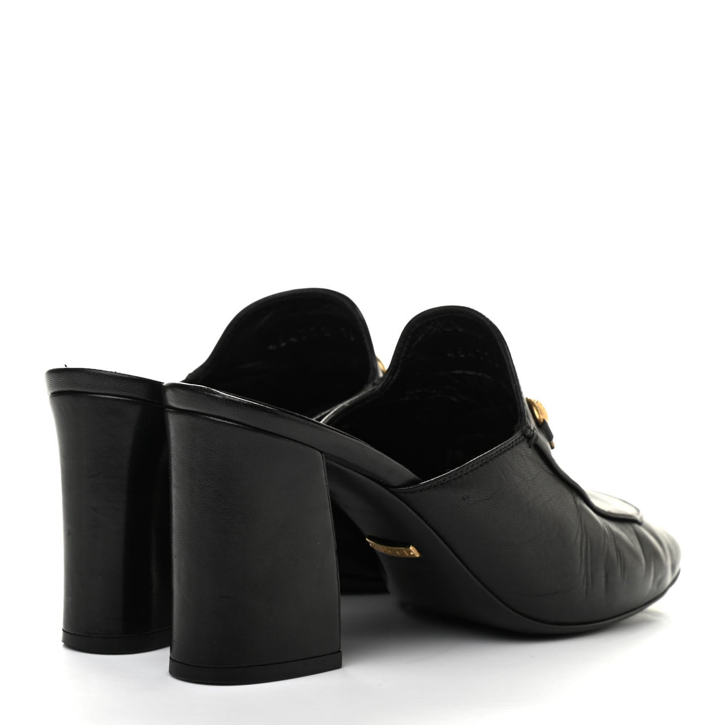 Malaga Kid Horsebit Princetown Mid Heel Mules 38 Black