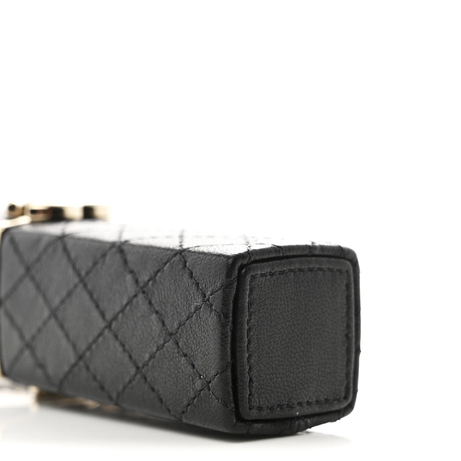 Chanel Caviar Stitched Lipstick Case On Chain Black Burgundy 9 of 11