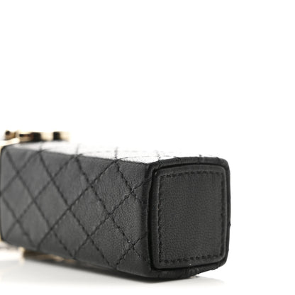 Chanel Caviar Stitched Lipstick Case On Chain Black Burgundy 9 of 11