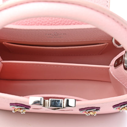 Louis Vuitton Taurillon Flowers Capucines Mini Pink 5 of 9