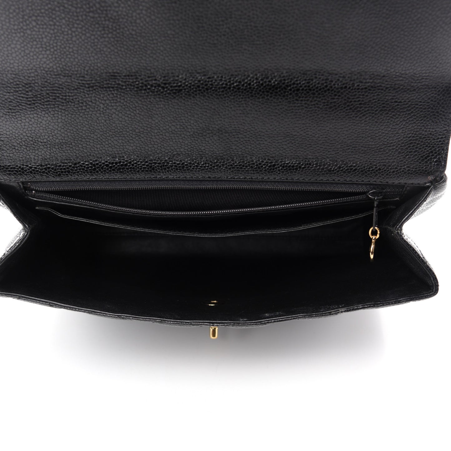 Caviar Quilted Jumbo Kelly Flap Black