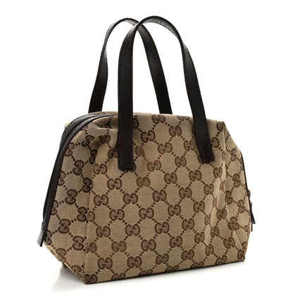 Gucci Monogram Calfskin Large Balthus Cosmetic Pouch Beige Ebony Cocoa 3 of 11