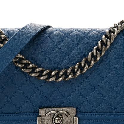 Chanel Caviar Quilted Medium Boy Flap Blue 8 of 14