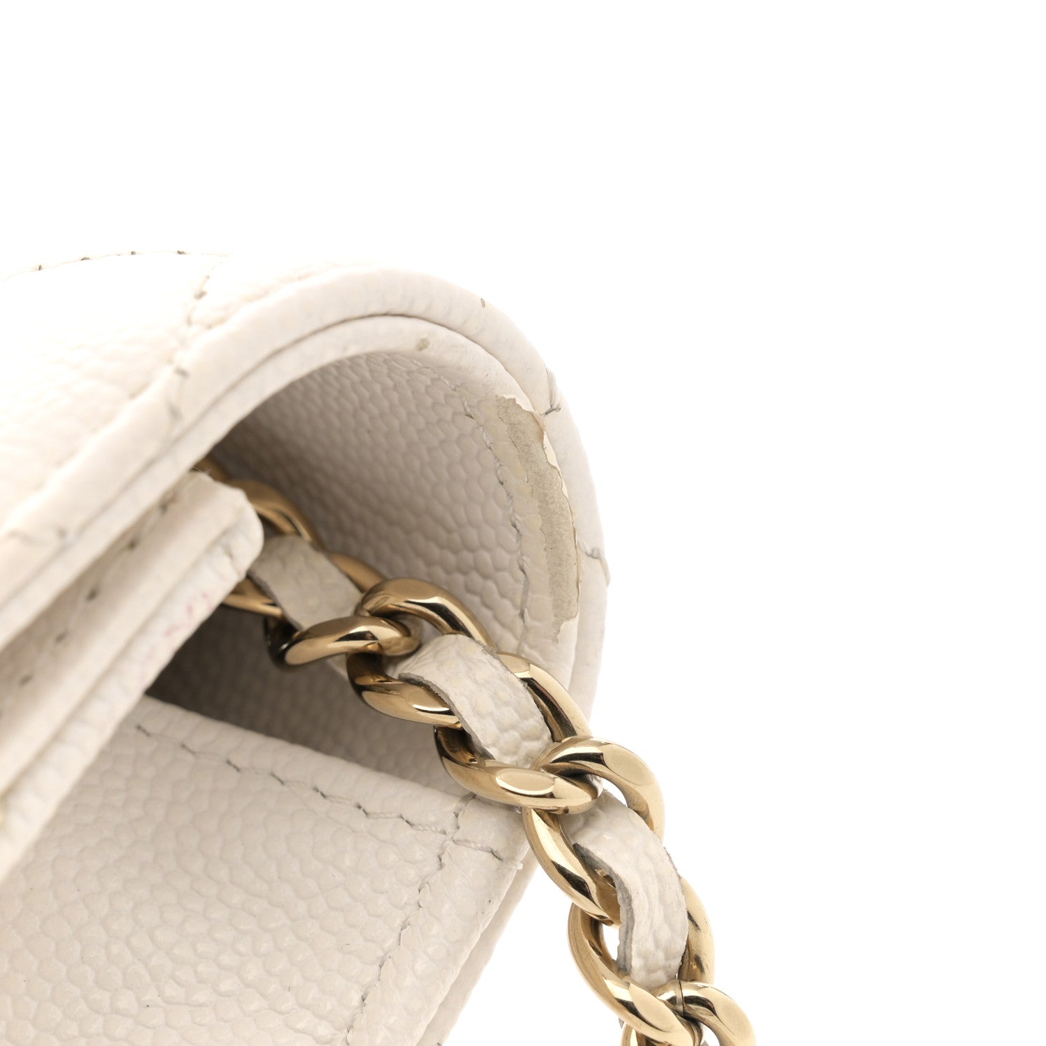 Chanel Caviar Quilted Wallet On Chain WOC White 16 of 17