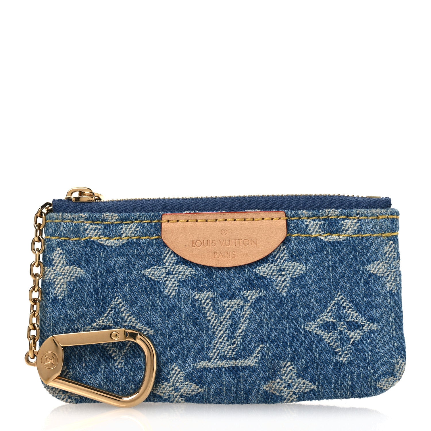 Louis Vuitton Monogram Denim Key Pouch Denim Blue 3 of 8