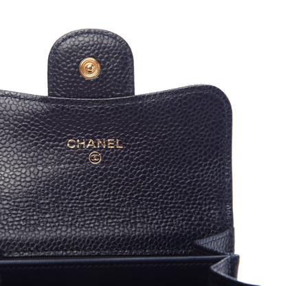 Chanel Caviar Quilted Flap Card Holder Wallet Navy Blue 6 of 8