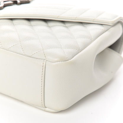 Saint Laurent Sheepskin Tri-Quilt Monogram Medium College Bag Dove White 12 of 14