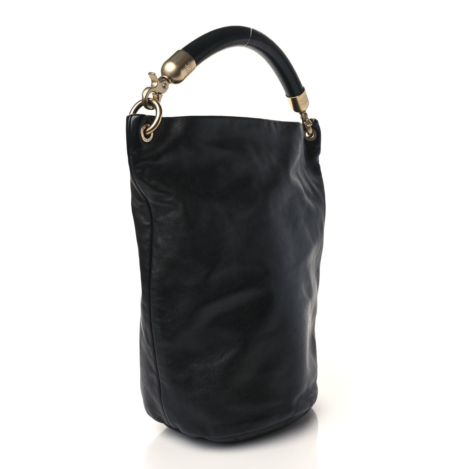 Chanel Calfskin Stitched CC Hobo Black 2 of 6