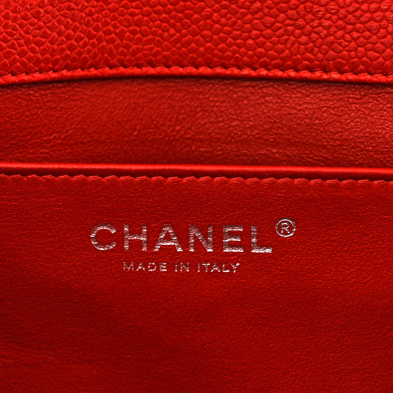 Chanel Caviar Quilted Clutch With Chain Flap Red 6 of 10