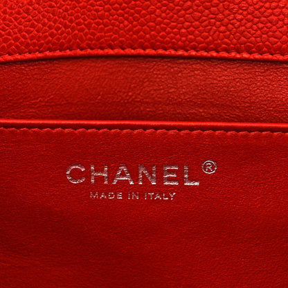 Chanel Caviar Quilted Clutch With Chain Flap Red 6 of 10