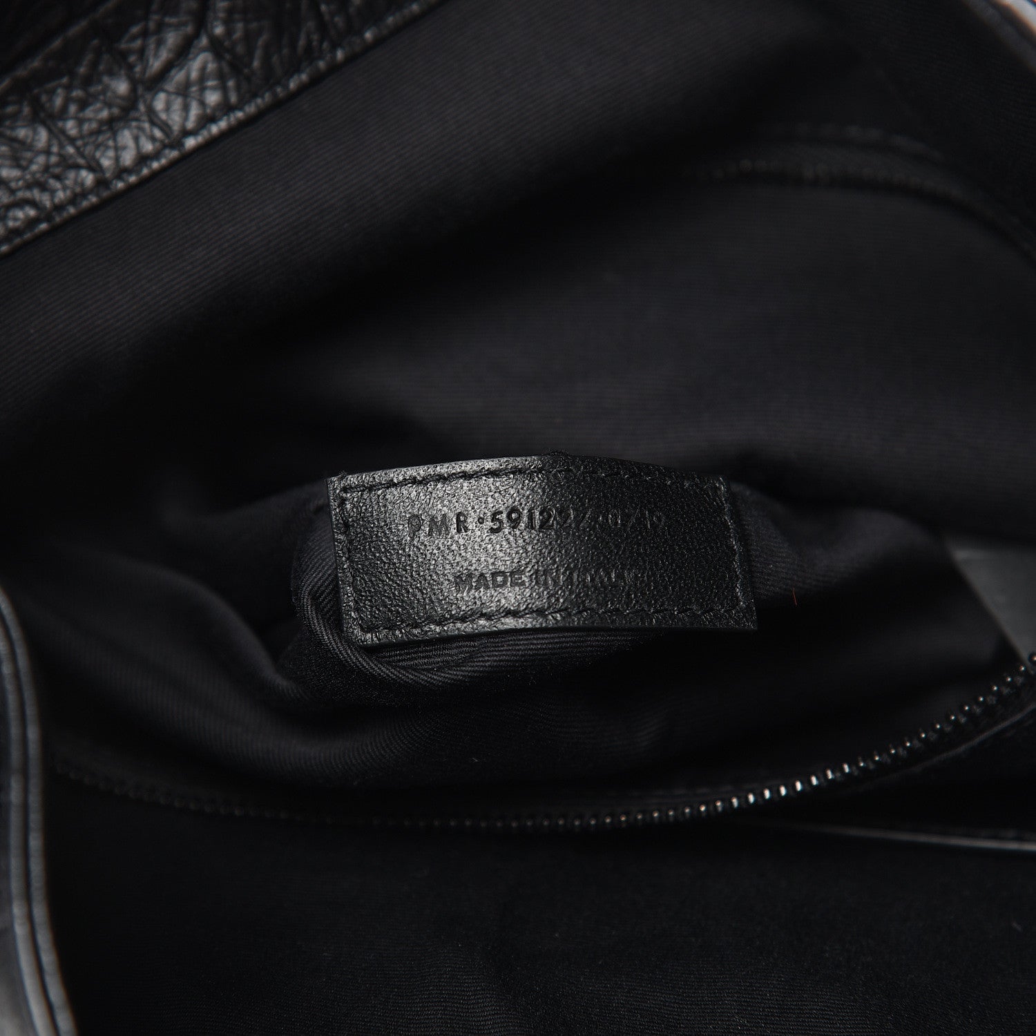 Saint Laurent Calfskin Crocodile Embossed Monogram Large Niki Shopping Bag Black 7 of 10