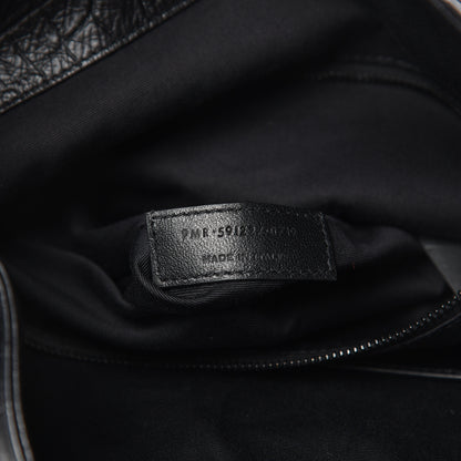 Saint Laurent Calfskin Crocodile Embossed Monogram Large Niki Shopping Bag Black 7 of 10