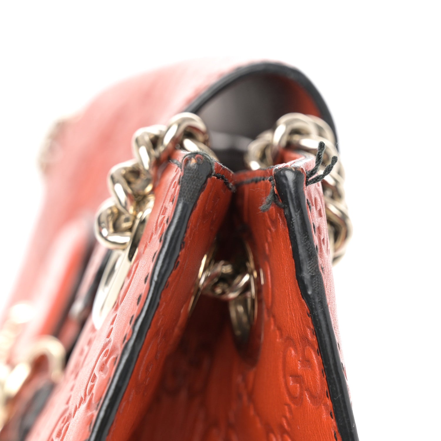 Gucci Guccissima Large Emily Chain Shoulder Bag Sun Orange 12 of 14