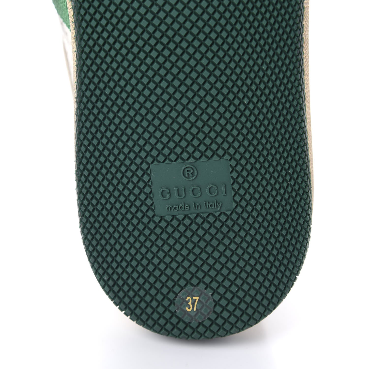 Gucci Nubuck Web Womens Screener Sneakers 37 Dusty Milk New Mystic White Vintage Green 8 of 9