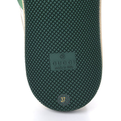 Gucci Nubuck Web Womens Screener Sneakers 37 Dusty Milk New Mystic White Vintage Green 8 of 9