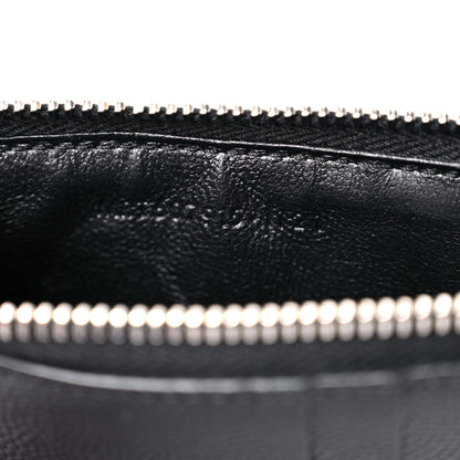 Saint Laurent Monogram Grain de Poudre 5 Fragments Zip Pouch Card Holder Black 7 of 11