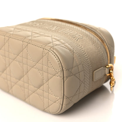 Christian Dior Lambskin Cannage Small Diortravel Vanity Case Light Beige 9 of 9