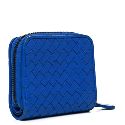 Bottega Veneta Nappa Intrecciato Zip Around Wallet Signal Blue 3 of 8