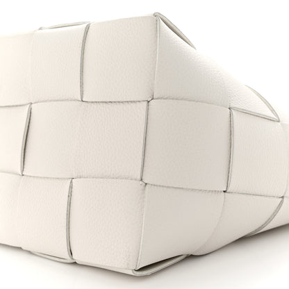 Bottega Veneta Lambskin Maxi Intrecciato Small Cassette Crossbody Bucket Bag White 9 of 9