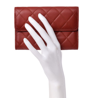 Chanel Lambskin Quilted Small Flap Wallet Red 9 of 9