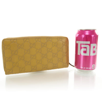 Gucci Guccissima Metal Bar Zip Around Wallet Tan 2 of 9