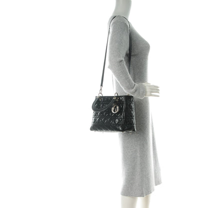 Christian Dior Lambskin Cannage Medium Lady Dior Black 2 of 8
