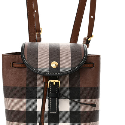 Burberry House Check Canvas Calfskin Micro Backpack Dark Birch Brown 7 of 10