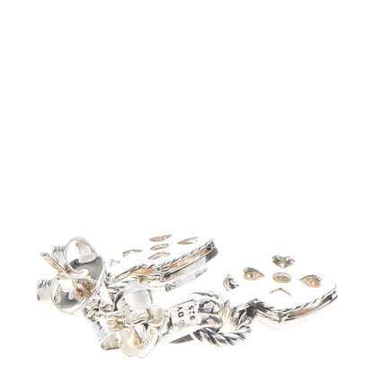 David Yurman Sterling Silver Diamond Prasiolite Petite Albion Drop Earrings 3 of 5