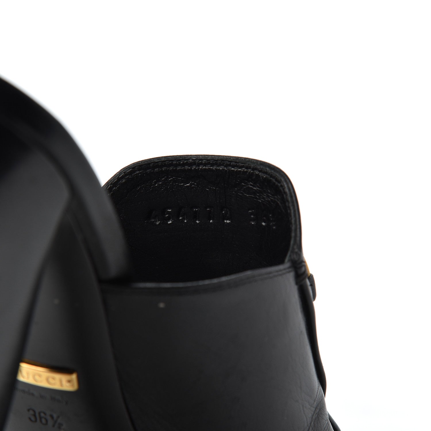 Gucci Malaga Kid Horsebit Princetown Mid Heel Mules 36.5 Black 19 of 21