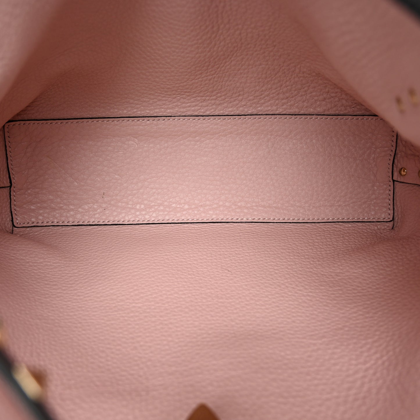 Grained Calfskin Small Rockstud Flip Lock Tote Black Rose Quartz