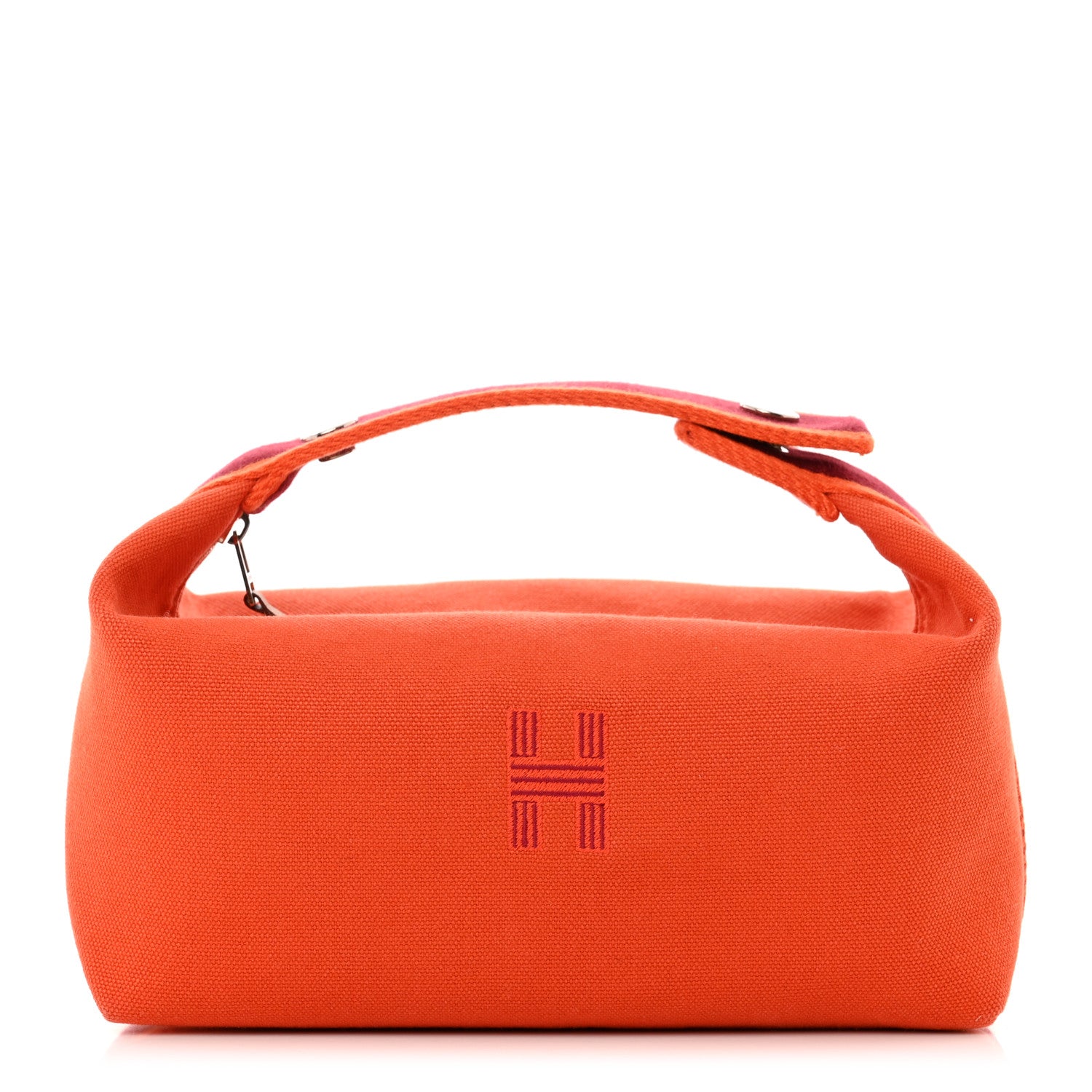 Hermes Canvas Small Bride-A-Brac Pouch Orange Burgundy 1 of 6