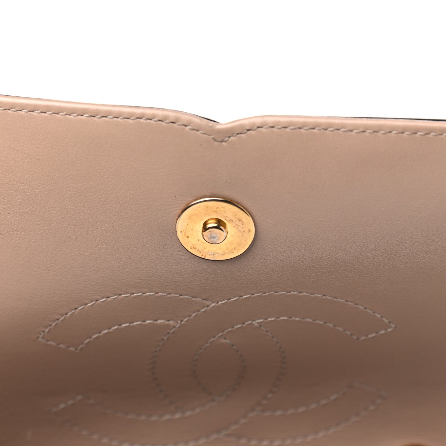 Caviar Quilted Small CC Filigree Flap Beige Black