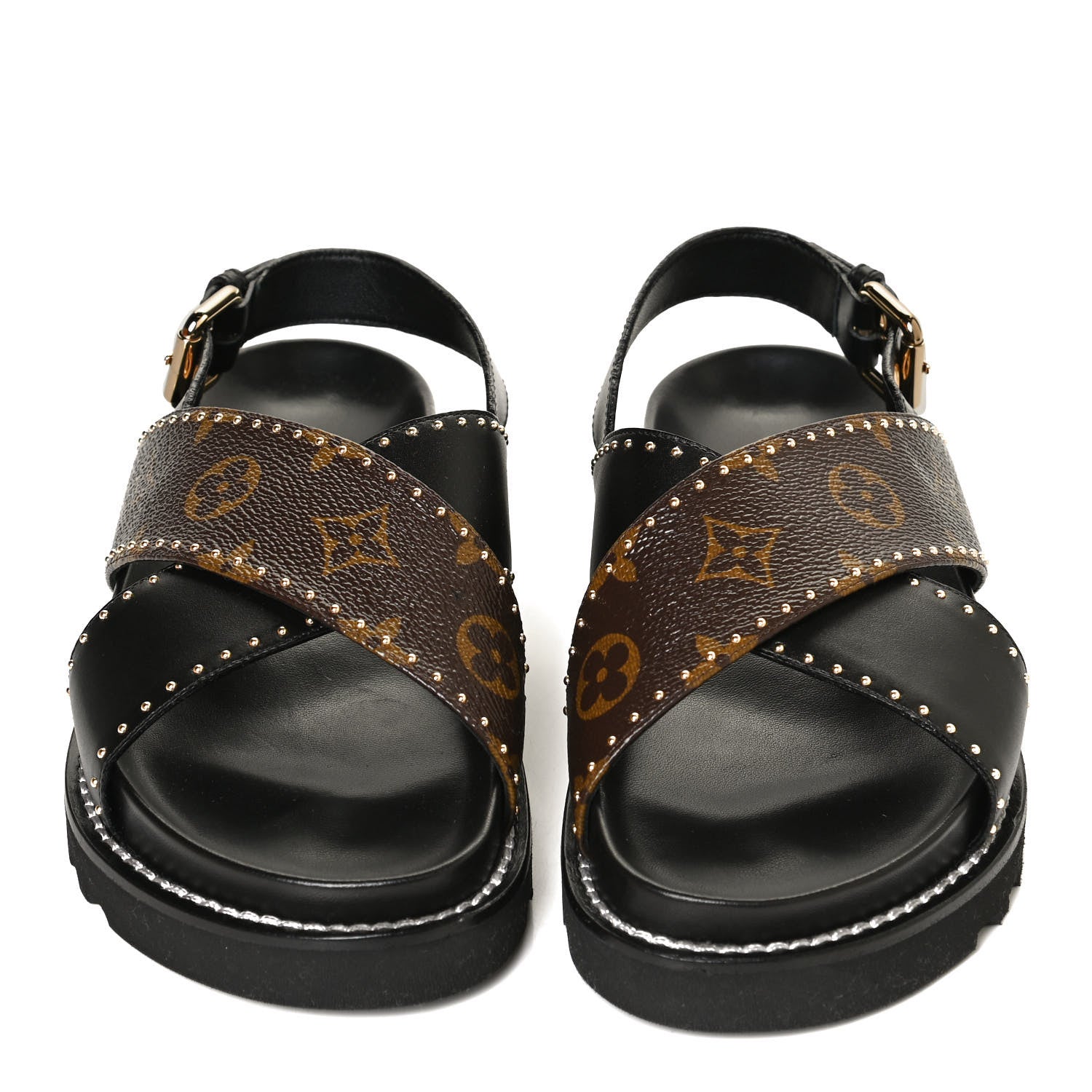 Louis Vuitton Monogram Paseo Flat Comfort Sandals 35 Black 5 of 11