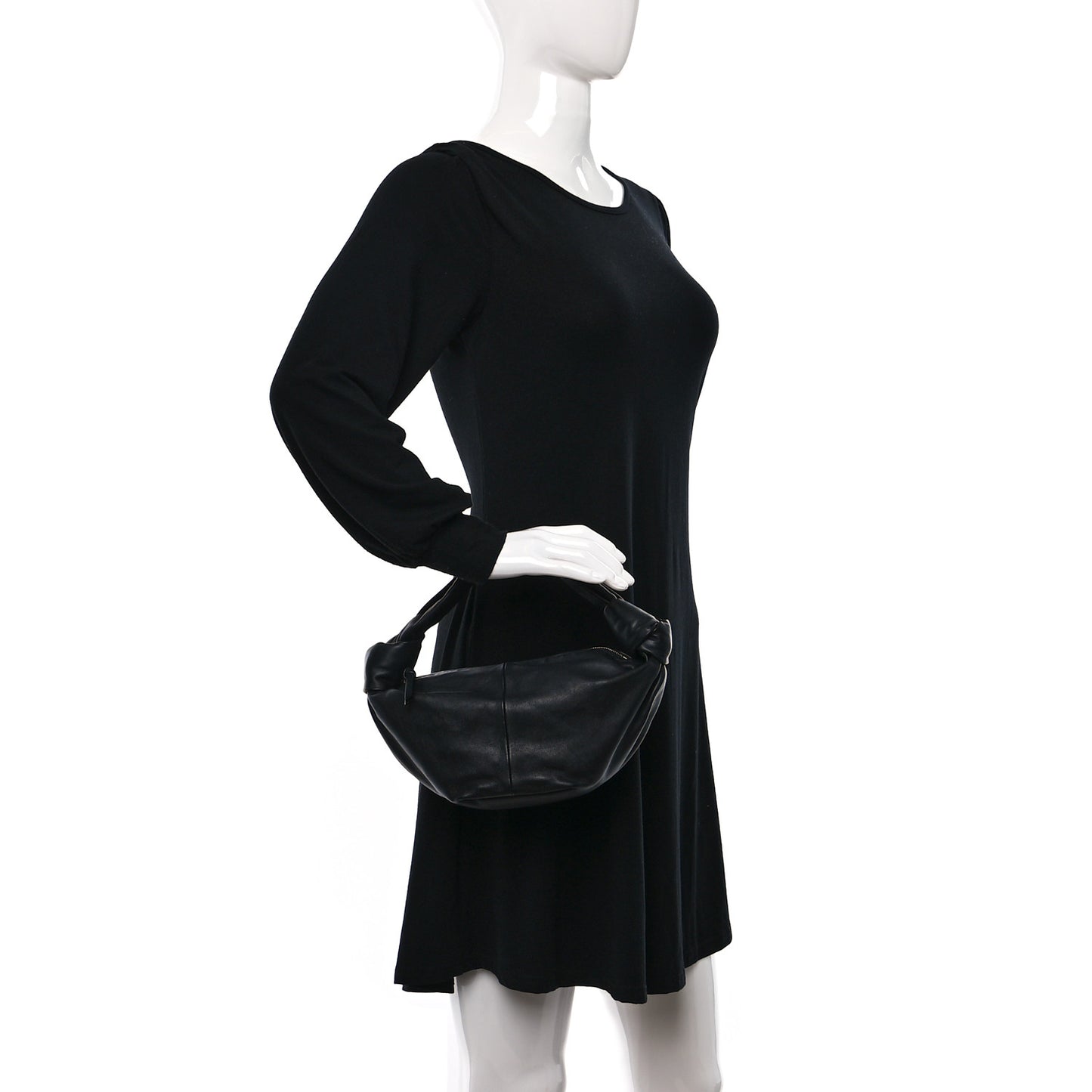 Calfskin Mini Double Knot Bag Black