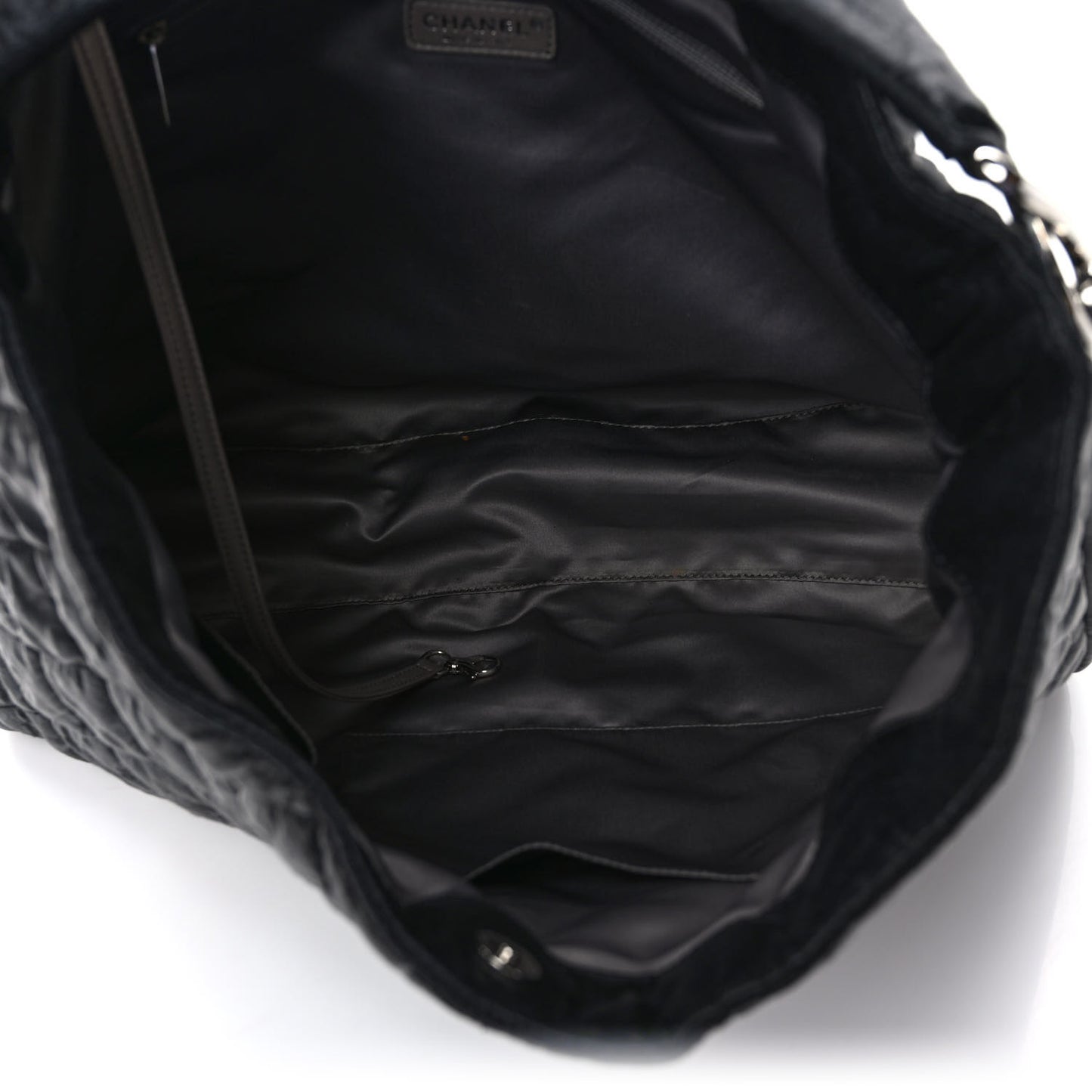 Crinkled Coated Canvas Le Marais Hobo Black