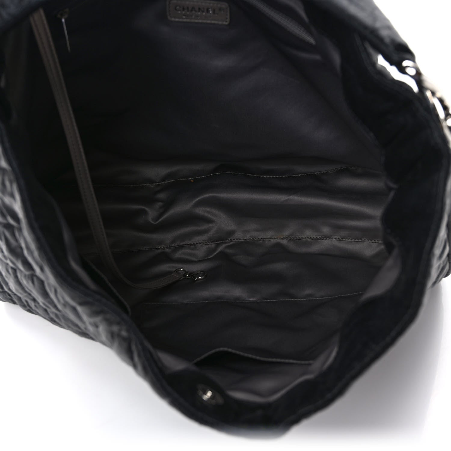 Chanel Crinkled Coated Canvas Le Marais Hobo Black 5 of 9