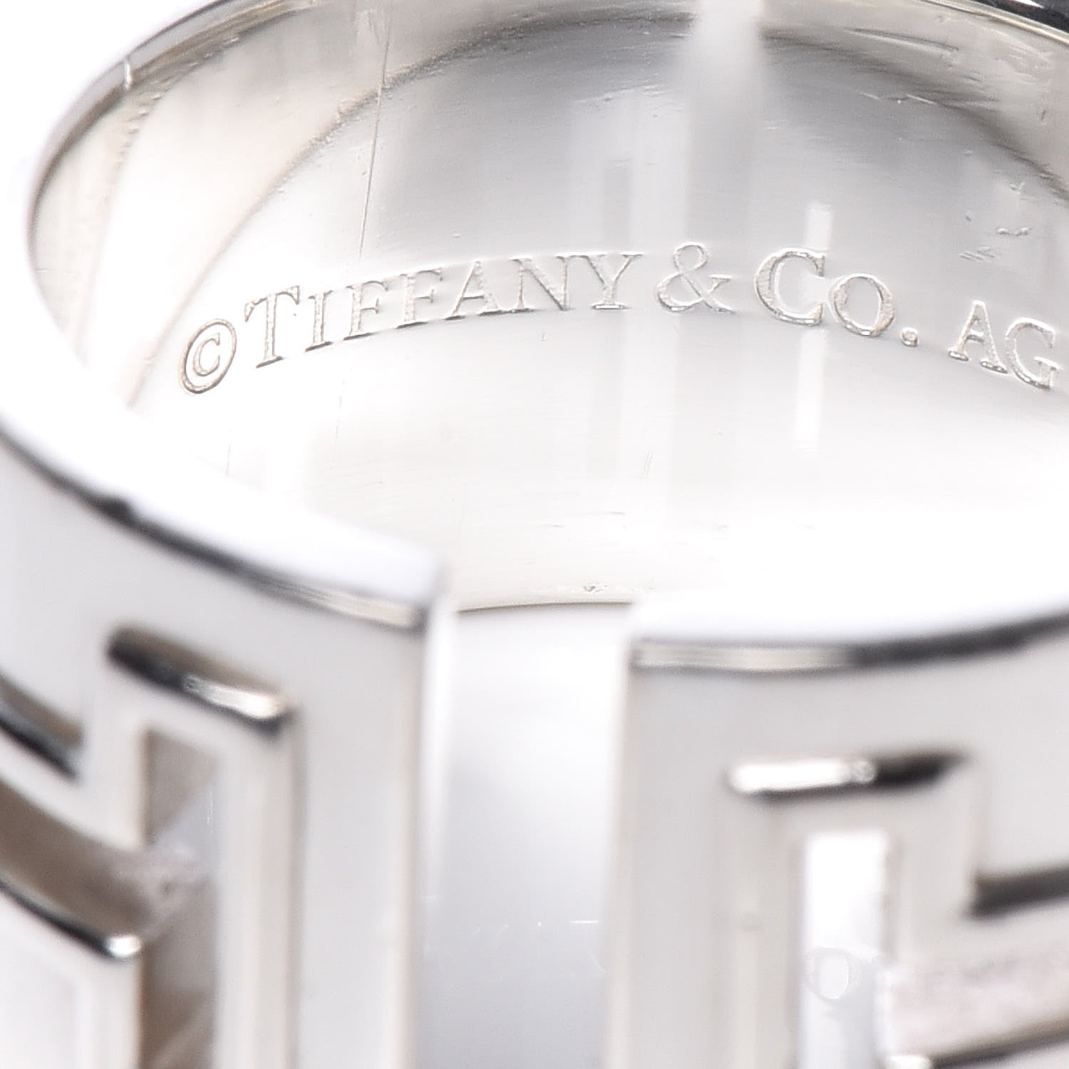 Tiffany Sterling Silver T Cutout Ring 49 5 4 of 5