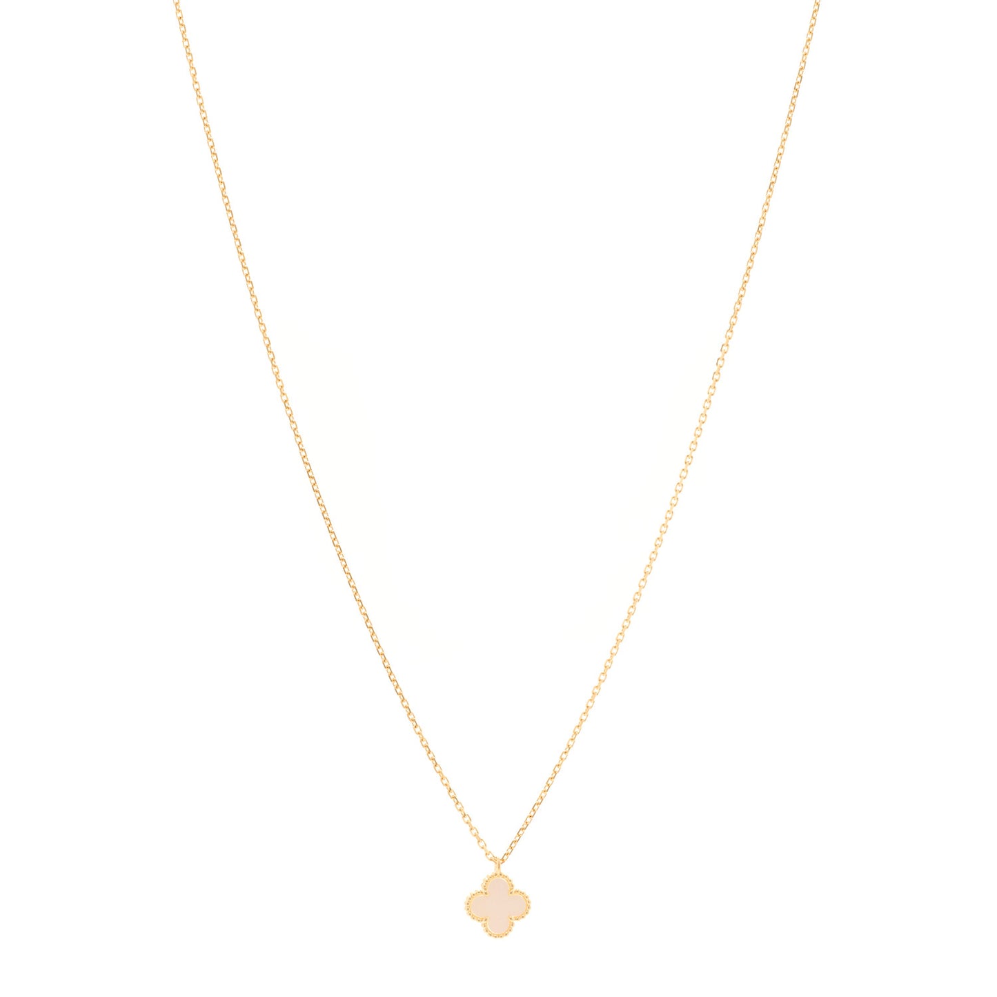 18K Yellow Gold Mother of Pearl Sweet Alhambra Pendant Necklace