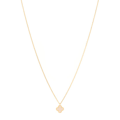 Van Cleef & Arpels 18K Yellow Gold Mother of Pearl Sweet Alhambra Pendant Necklace 1 of 6