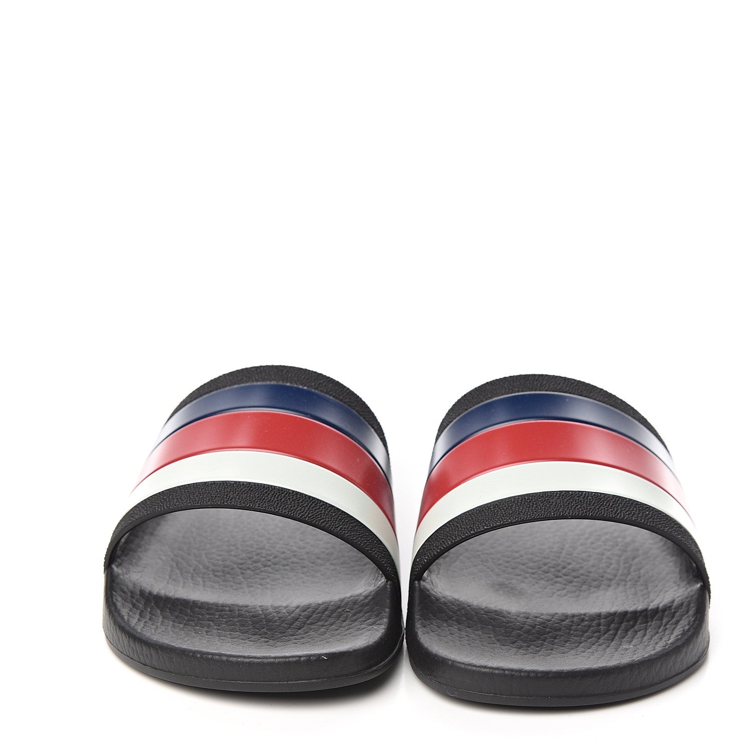 Gucci Rubber Web Mens Pool Slide Sandals 6 Black Mystic White Hibiscus Red Marine 2 of 8