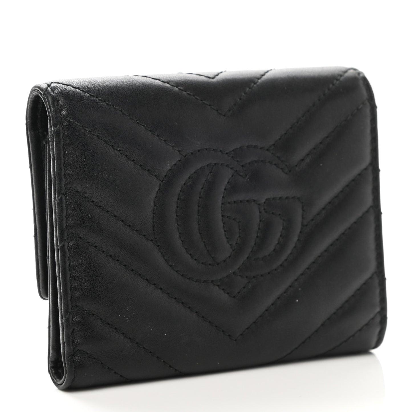 Calfskin Matelasse GG Marmont Wallet Black