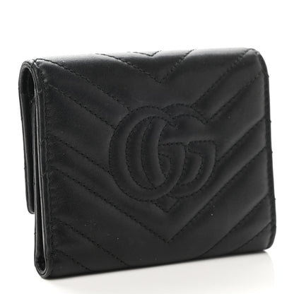 Gucci Calfskin Matelasse GG Marmont Wallet Black 3 of 9