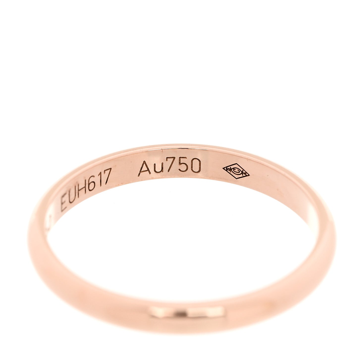 18K Pink Gold 2.5mm 1895 Wedding Band Ring 52 6