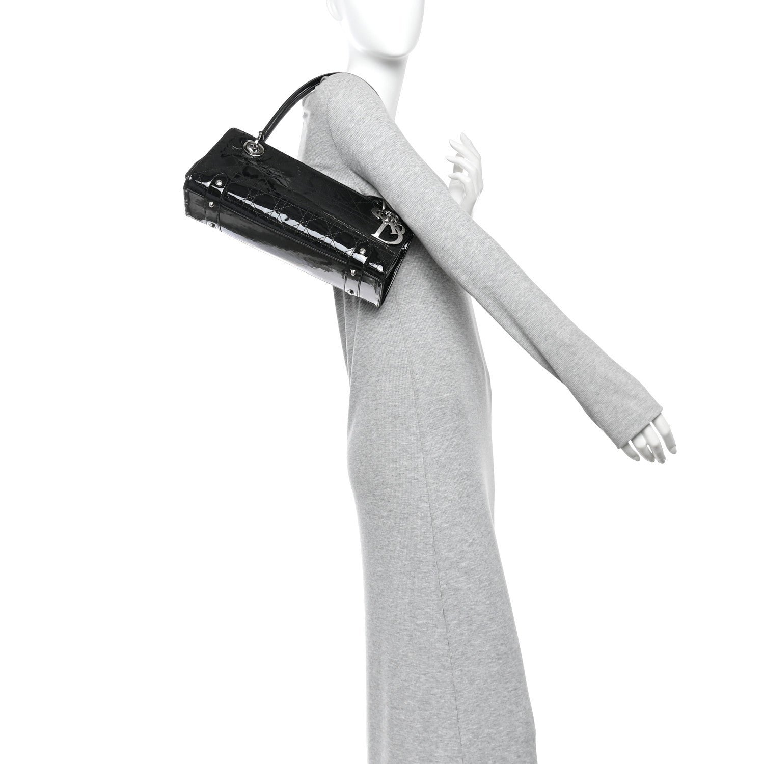 Christian Dior Patent Cannage Stitched East West Lady Dior Black 2 of 10